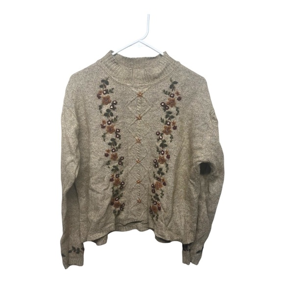 Vintage Wool-Blend Embroidered Knit Sweater XL - Picture 1 of 4